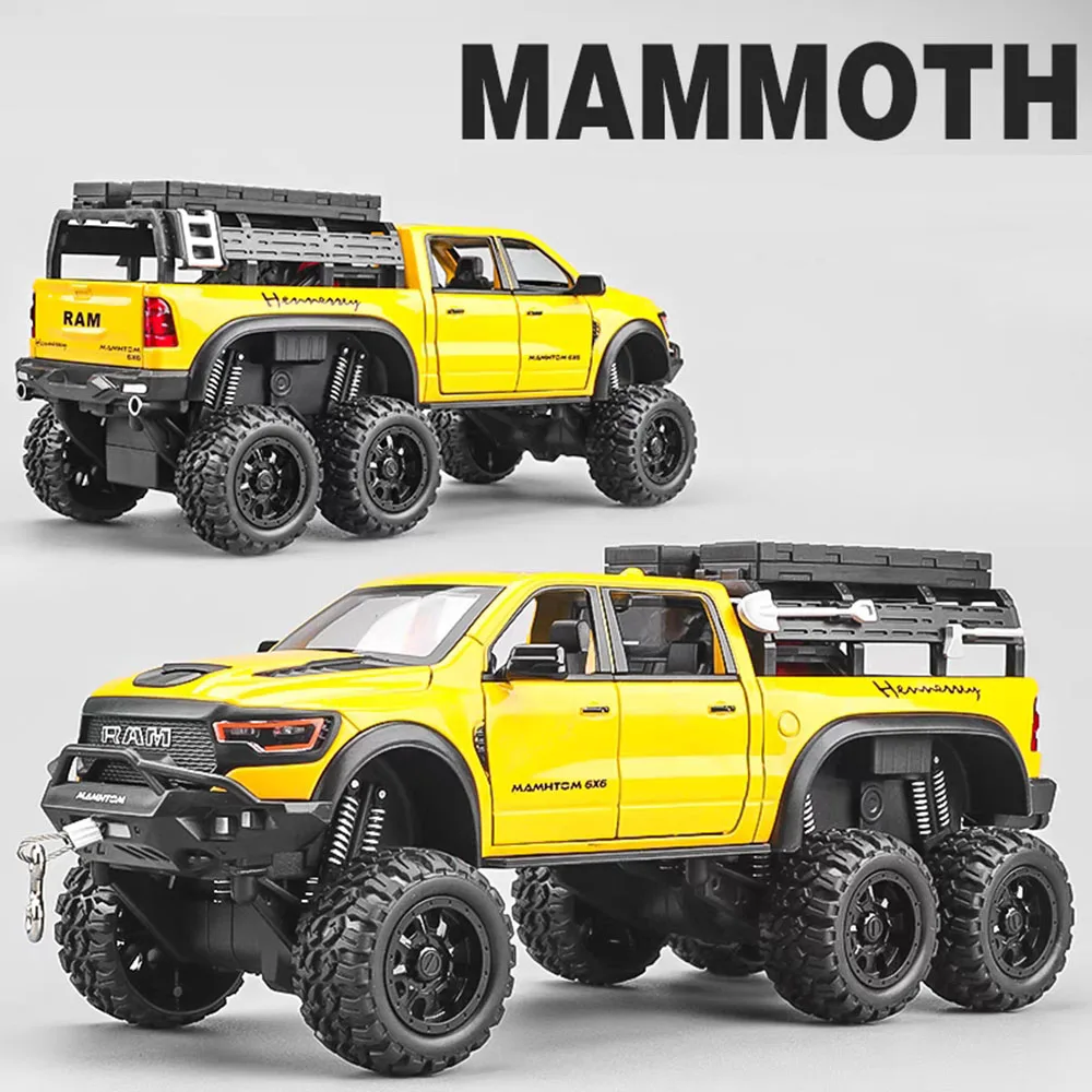 

1:24 Mammoth F-150 Raptor, литая под давлением модель из сплава, игрушечный автомобиль, двери, открытый звук, свет, откат, миниатюрный автомобиль, модный подарок для взрослых и мальчиков