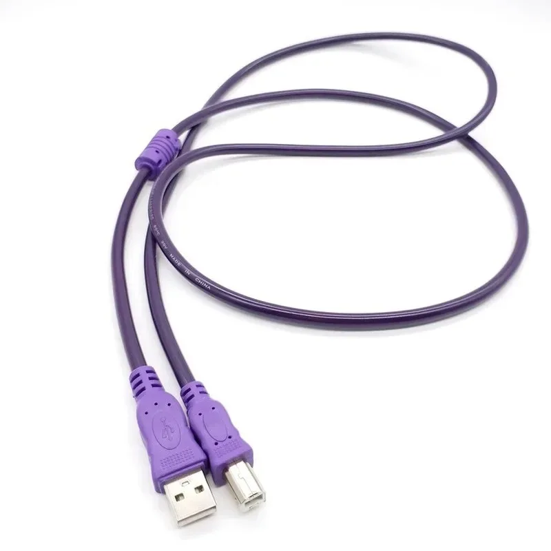 USB 2.0 Printer Cable Type A Male To Type B Male Dual Shielding High Speed Transparent Purple 1.5/3M PC Hardware Cables