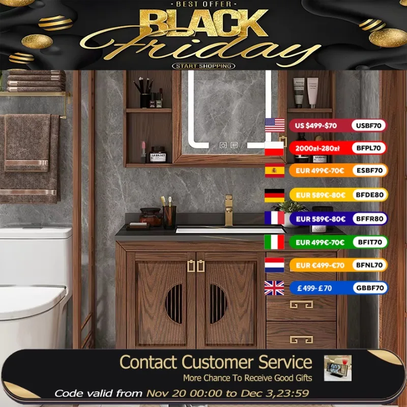 

Shelf Organizer Bathroom Cabinet Led Lighting Toilet Drawers Bathroom Vanity Space Saving Wood Meuble Salle De Bain Furniture