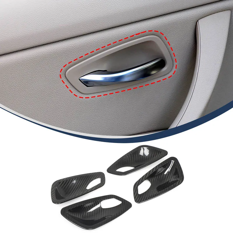 Inner Door Handle Bowl Cover Trim Sticker High Quality Car Door Pull Decoration Car Accessories For BMW 3 Series E90 2005-2012