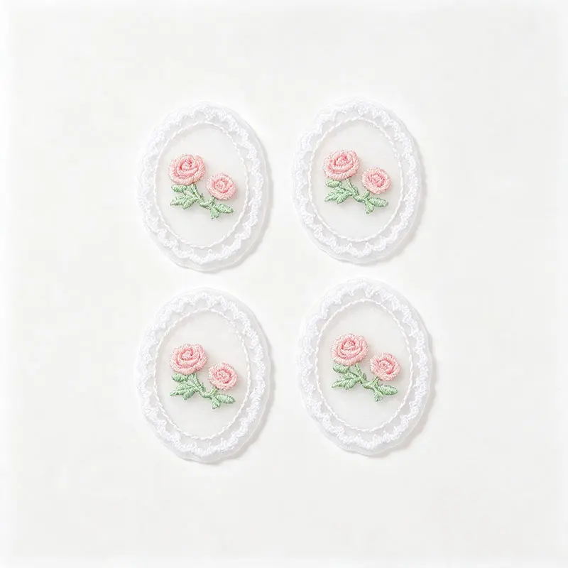 10 Stück 13-50mm Niedliche Spitzenstickerei-Stoffaufnäher, Blumen-Aufkleber, DIY-Kleidungs- und Taschendekorationen cp3904 – Detail 9