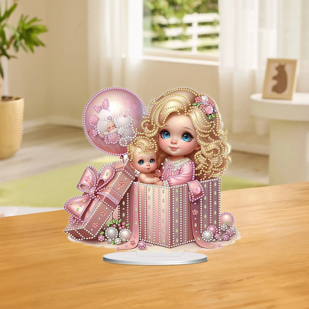 

Girls Desktop Diamond Art Kits 5D DIY Diamond Art Tabletop Decorations Diamond Painting Desktop Decors for Home Office Decor