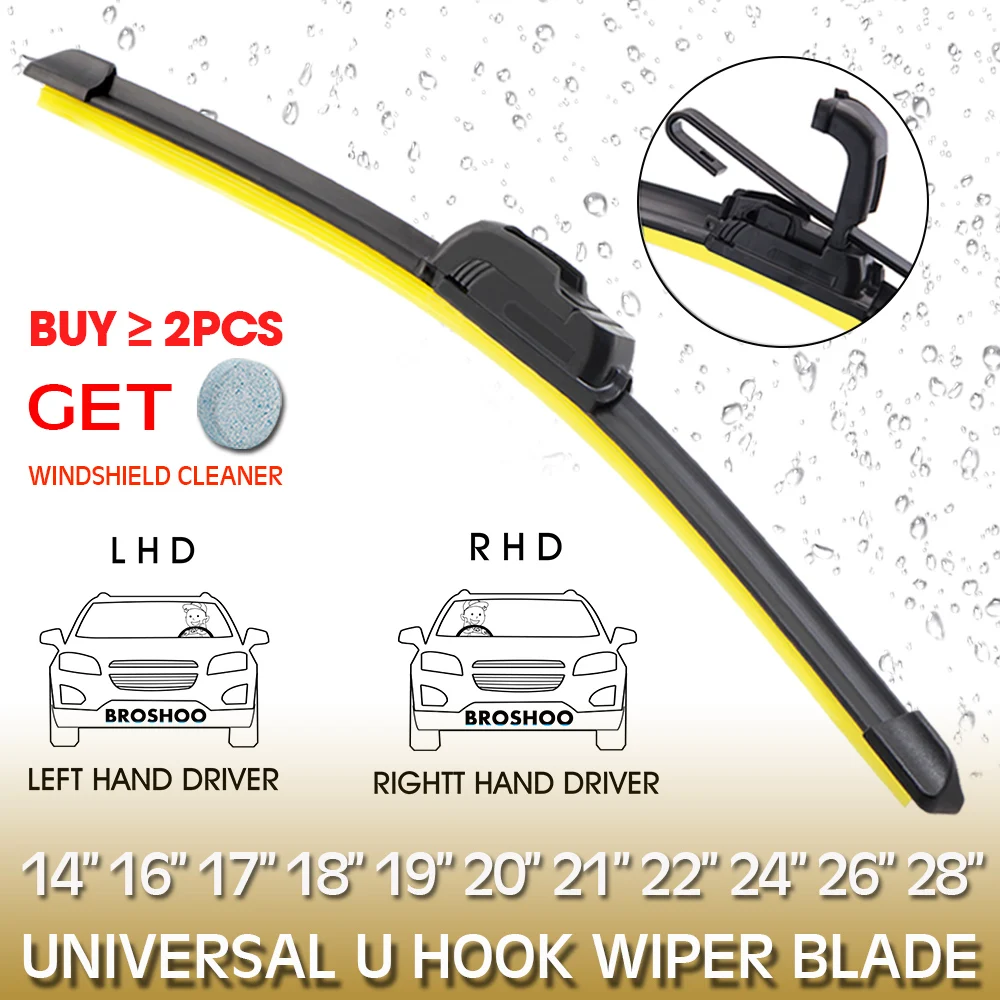 Car Windshield Wiper blades U type Universal Silica gel Refill Frameless Bracketless car wiper 14