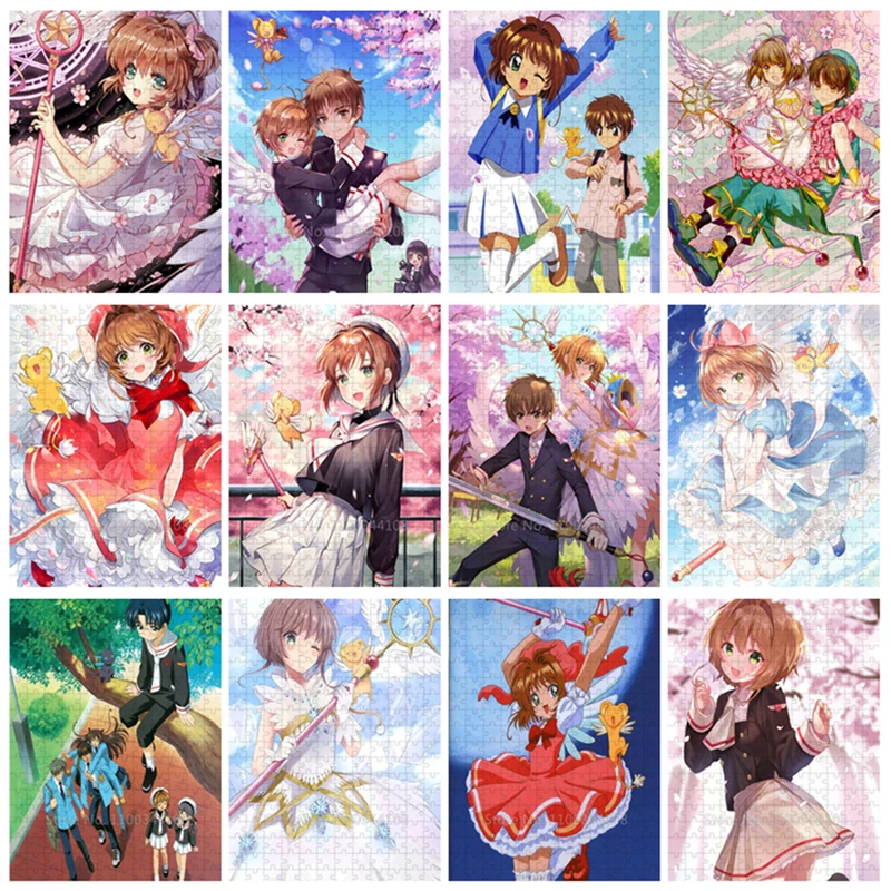 

300/500/1000 Pieces Puzzle Cardcaptor Sakura Jigsaw Puzzles Japanese Classic Anime Girl Handmade Toys Children's Leisure Games