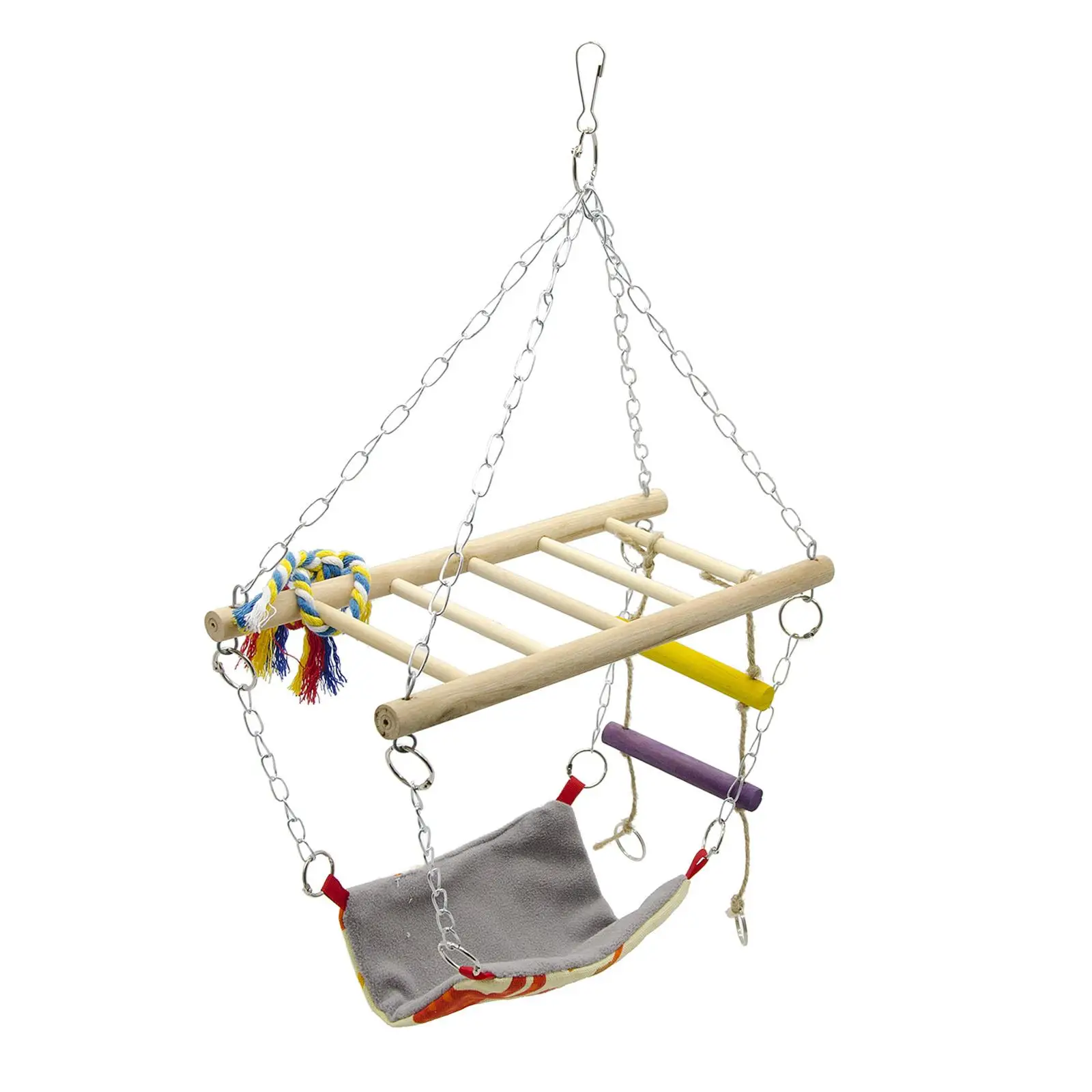 Bird Parrot Cage Hammock Parrot Nest Bed Exercise Bridge Steps Pet Hanging Ladder for Parakeet Finches Budgie Canary Conures