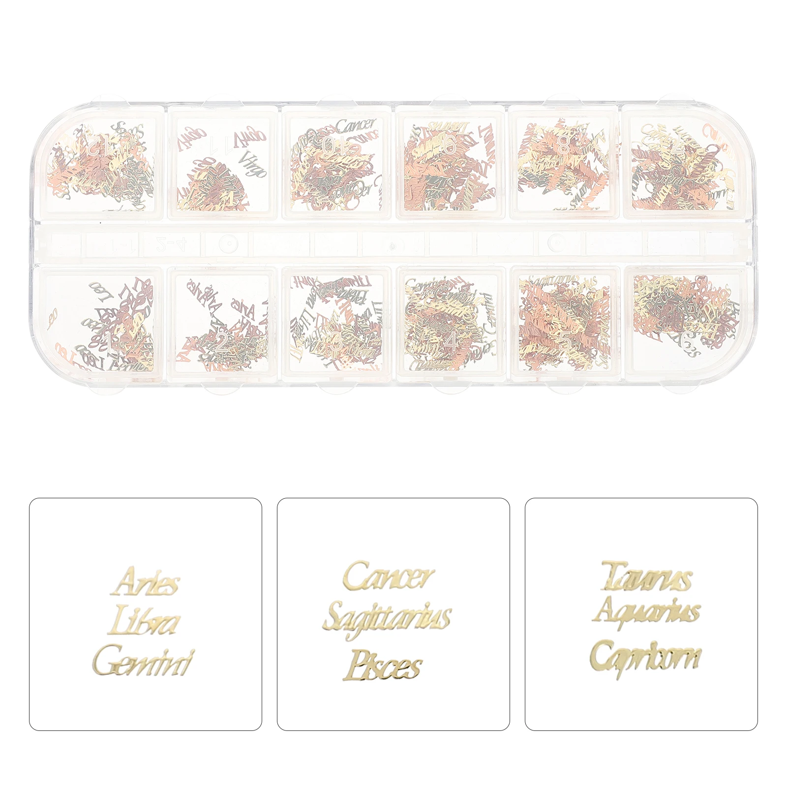 

Twelve Nail Art Decor Hollow Out Copper Sheet DIY Charms Stickers For Woman Manicure Accessories Nail Decorations