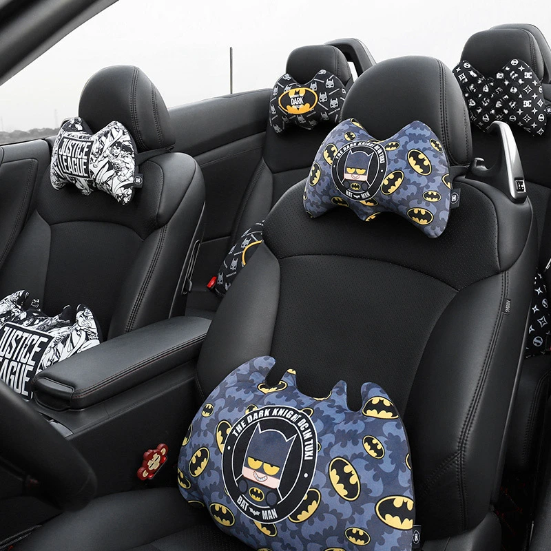 DC Comics Batman PP Cotton Car Neck Pillow Protective Lumbar Back Breathable Car Headrest Cushion Relieve Stress Car Seat Pillow