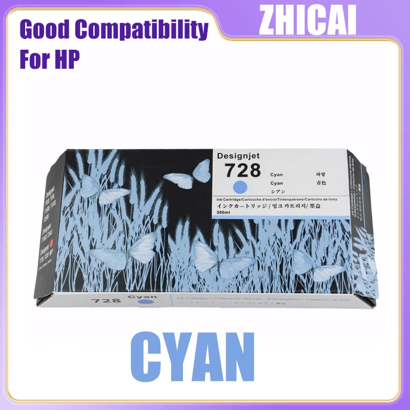 Imagem -04 - Cartucho de Tinta Compatível com Hp728 Cores 300ml para hp 728 Hp728 Adequado para Impressora Jato de Tinta Designjet T730 T830 Novo