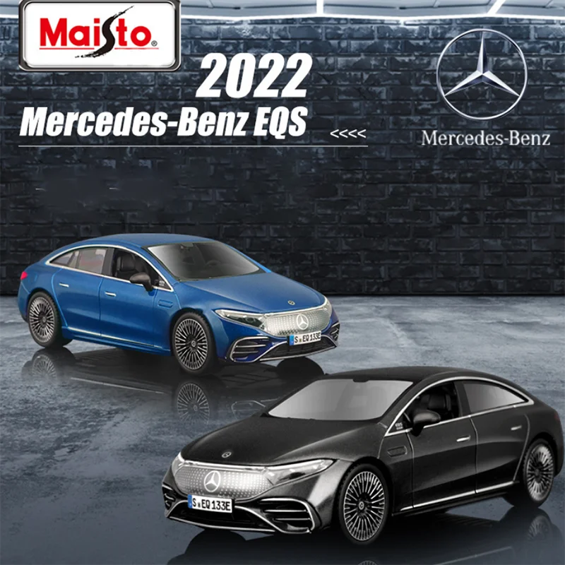 Maisto 1:27 Scale Mercedes-Benz EQS New Energy Car with Metal Car Model Simulation Decorative Gift Collection Toys