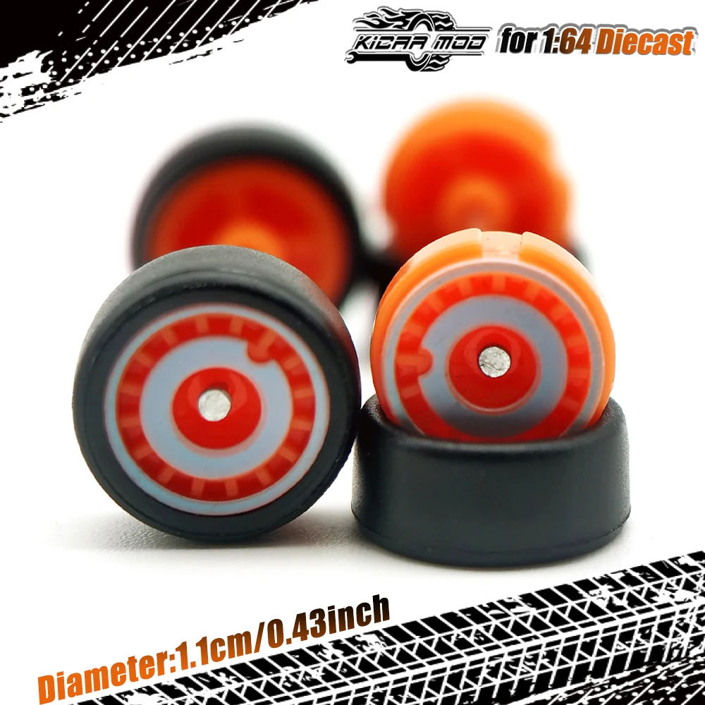 1/64 11mm Gummi-Slick-Reifen mit Schriftzug & Modellauto-Räder für 1:64 Modellautos (1 Set) – Detail 30