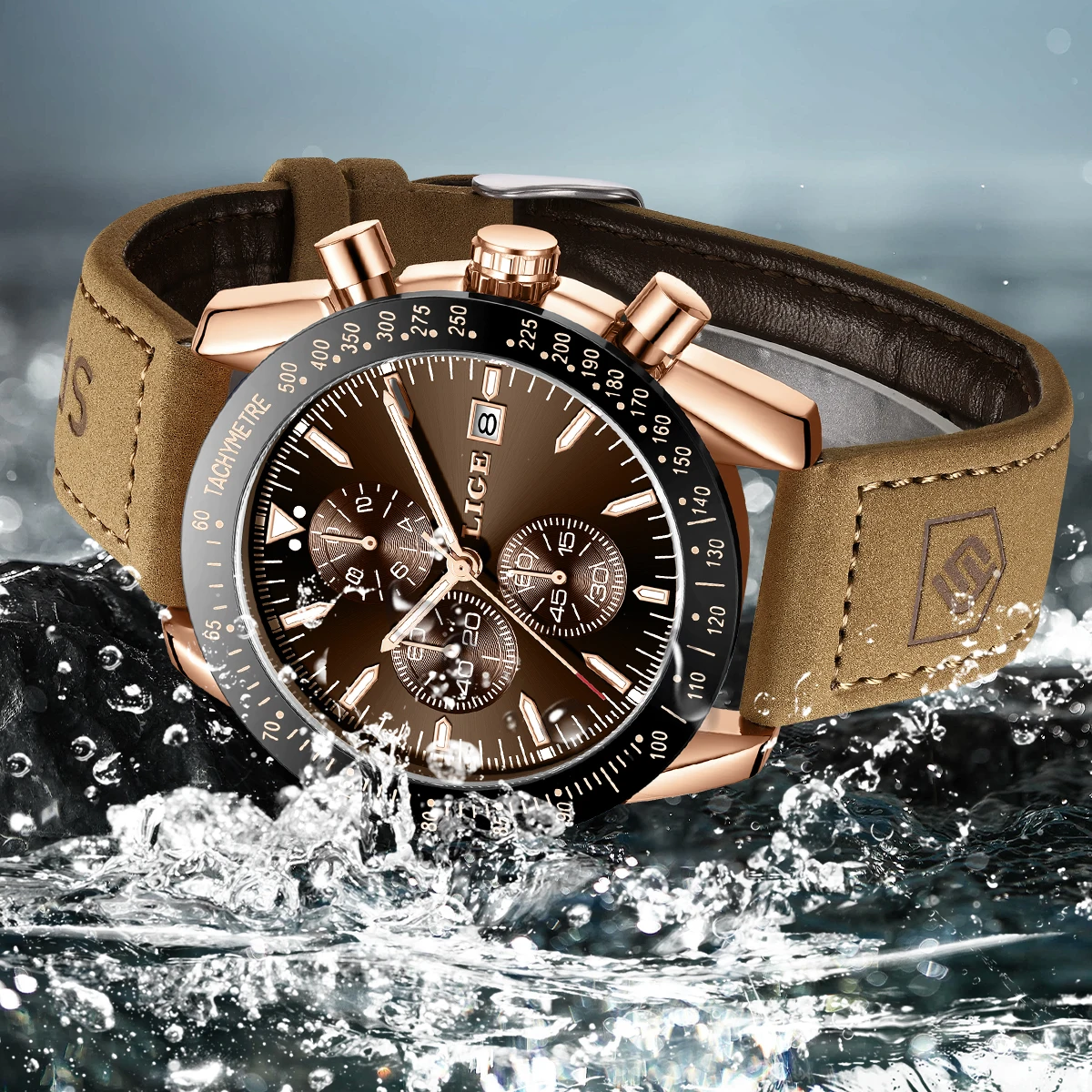 LIGE Watch For Men Top Brand Luxury Fashion Leather Quartz Men Watches Date Business Sports Male Wristwatch Clock Montre Homme