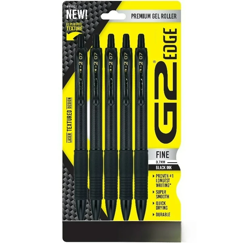

Ручки гелевые G2 Edge Premium, выдвижные, тонкий стержень, 0,7 мм, черные чернила, 5 штук