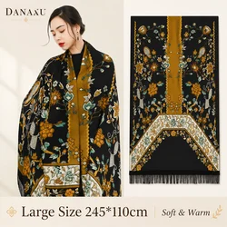 DANA XU Bufanda Mujer lana Poncho testa donna signora scialle caldo stole Bandana sciarpa Hijab marchio di lusso Pashmina inverno 2021