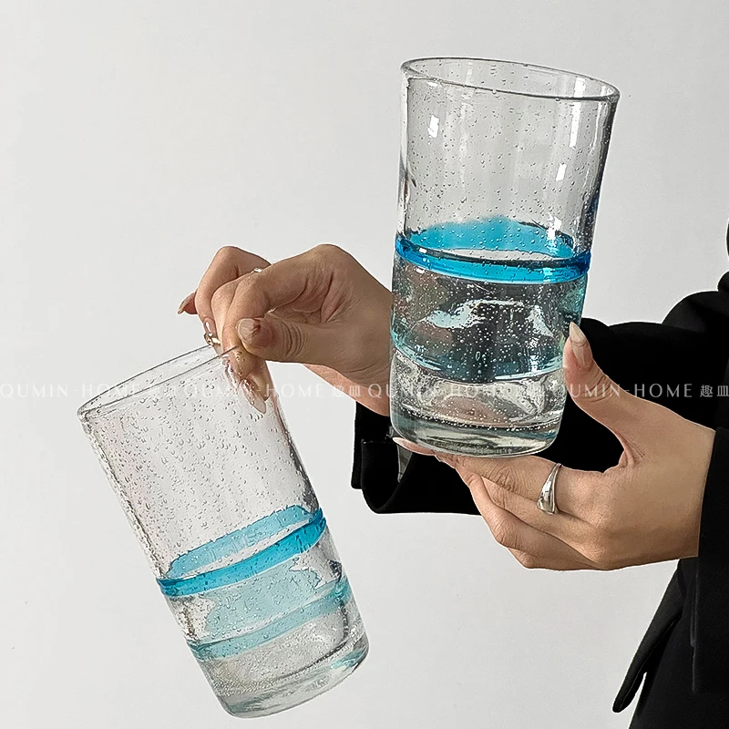 

Creative Gradient Color High Borosilicate Glass Cup Hand Blown Coffee Cup Household Water Cups Juice Cold Drink Cups Wine Glass