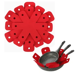 1pcs Pot Pan Protectors, 5 Different Sizes, Larger & Thicker Red Pan Protector Pads, Pan Pot Separator Pads for Stacking