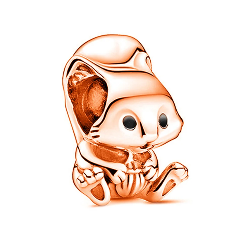 Rose Gold Plated Crane Rabbit Crown Charm Beads Pendant DIY Bracelets Necklaces For Women Men Girl Jewelry Accessorie ﻿