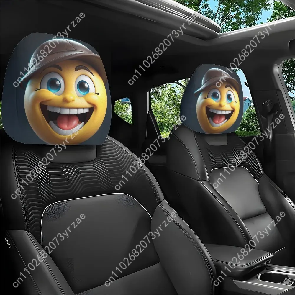Чехол на подголовник для автомобиля "Радостное лицо", уютный и экологичный.
