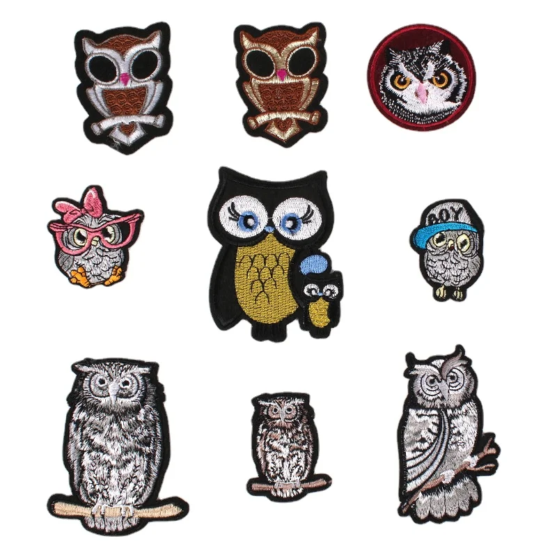 50pcs/lot Luxury Anime Embroidery Patch Owl Eagle Hawk Silver Boy Shirt Bag Hat Clothing Decoration Accessory Craft Diy Applique