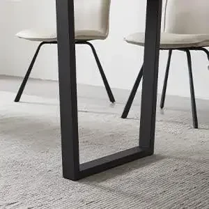 Dining Table Set for 6-8 People Kitchen Dining Room Table Set Extendable Wood Dining Table & 6 Upholstered Chairs