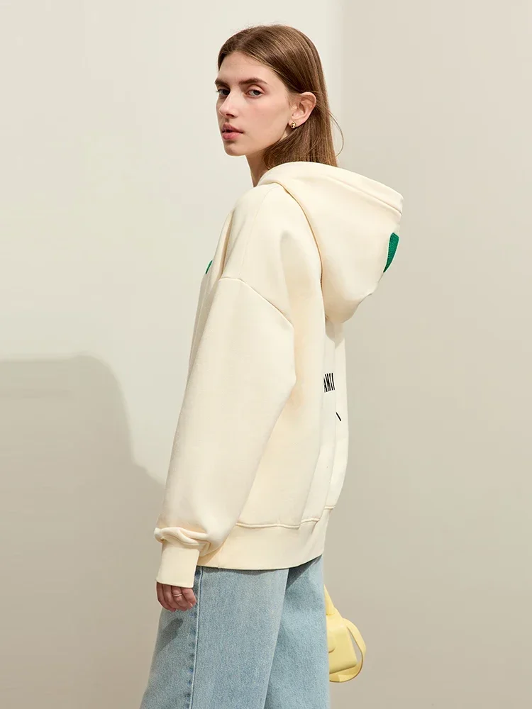 

AMII Минималистичные худи для женщин 2025: Новинка зимы, яркие цвета, пэчворк, вышивка, кашемир, карманы, повседневный топ с капюшоном 12344299