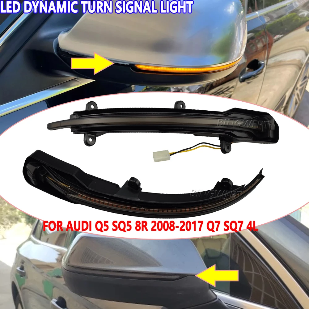 Pour Audi Q5 SQ5 8R 2010 2014 2015 2016 2017 Q7 4L SQ7 Clignotant LED dynamique Séquentiel pour Rétroviseur Latéral