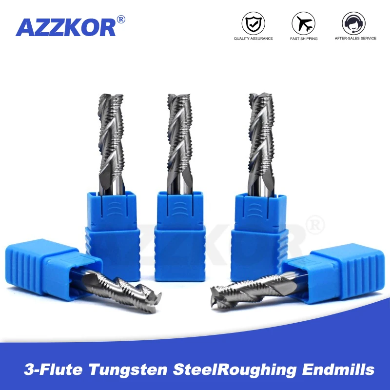 Milling Cutter Alloy Coating Tungsten Steel Tool Cnc Maching 3 Blade Roughing Endmills Top Milling Cutter Wood Milling Cutter