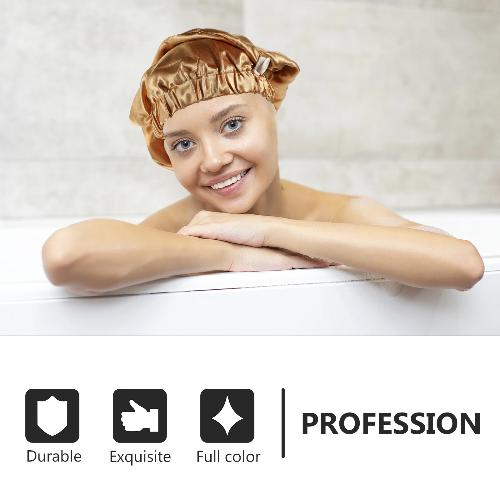 

Satin Bonnets Elastic Sleep Hat for Women Hair Care Bathing Caps Long Size Comfortable Breathable Adult Use Protect