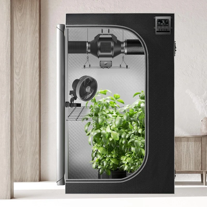 Advance Grow System 3x3, 3-Plant Kit, WiFi-Integrated Grow Kit, Automate Ventilation, Circulation