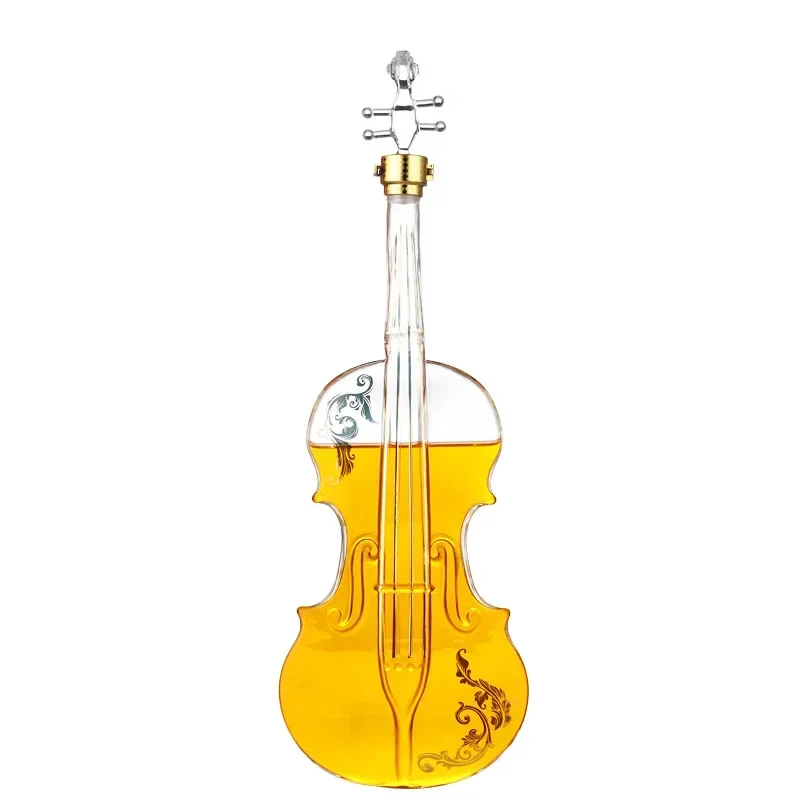 

Violin glass sparkling wine bottle, thickened, heat-resistant transparent glass, personalized wine bottle