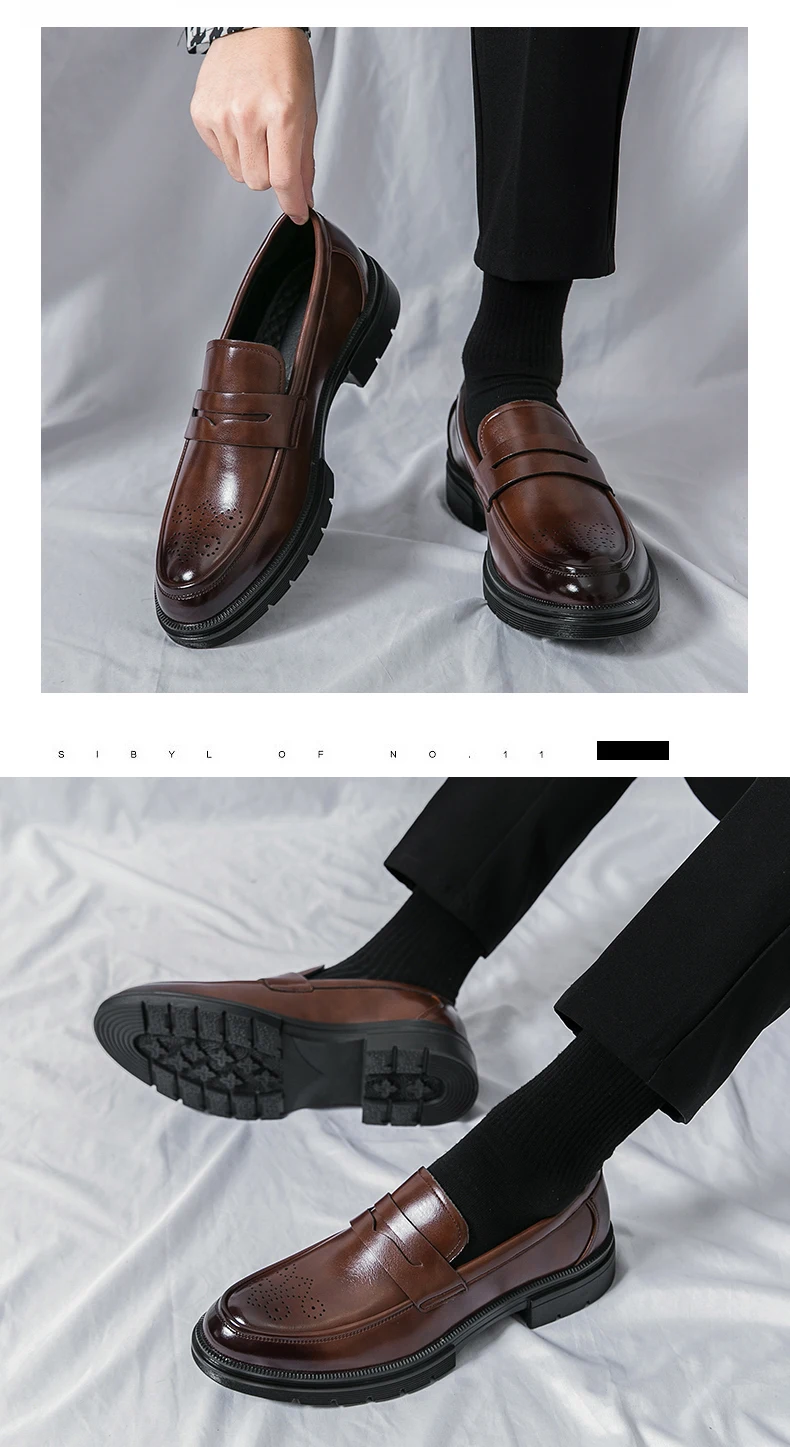 Zapatos Brogue clásicos para hombre, zapatos de cuero de tendencia para bodas y eventos sociales, zapatos de vestir de alta calidad para hombre, zapatos informales de negocios para hombre