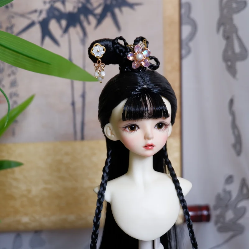 1/6 1/4 1/3 Schaal BJD Pruiken Oude Kostuum Hanfu Vintage Lang Haar Fee Pruik Voor YOSD MSD SD13 Meisje Oom Pop Accessoires A1402