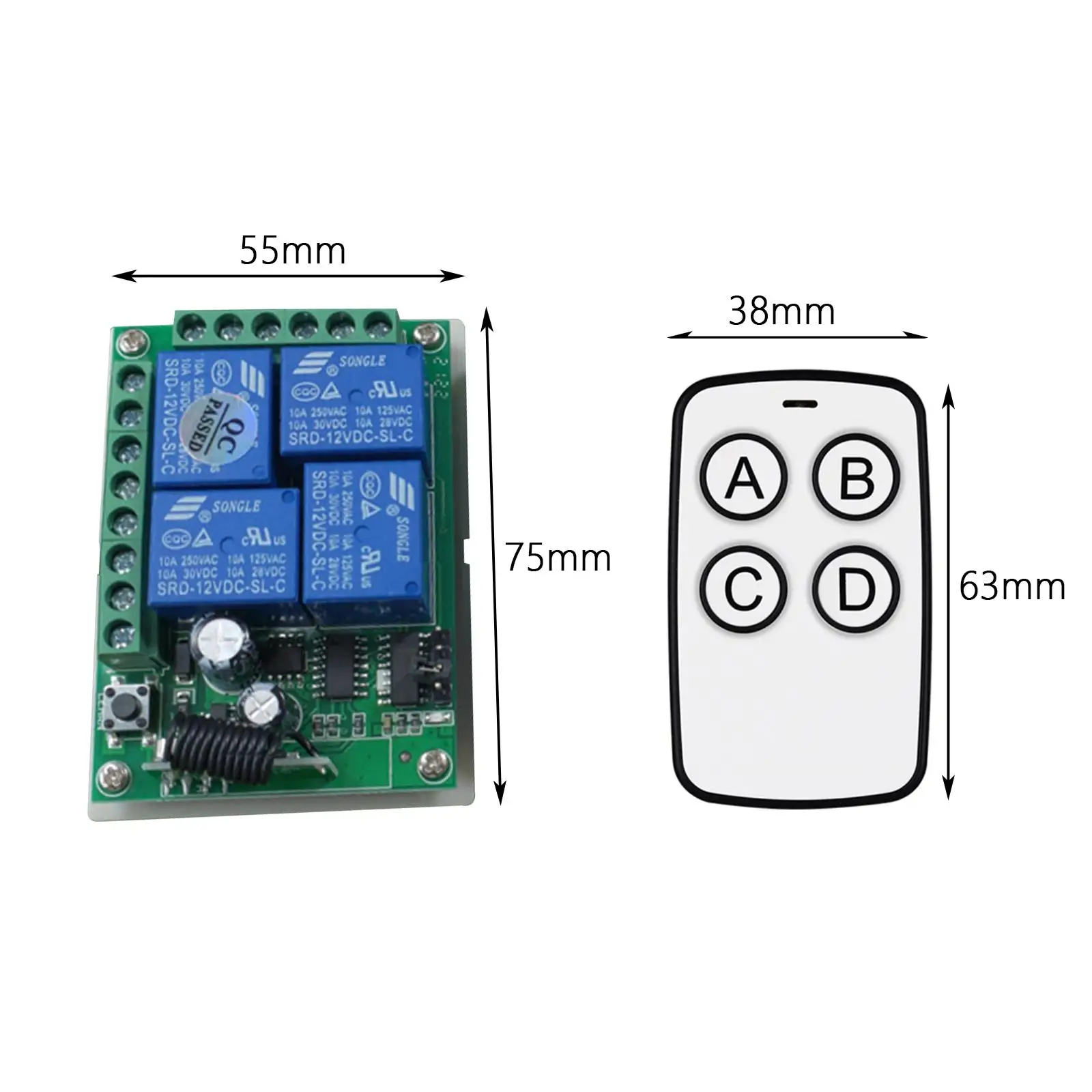 

Controller Switch 4 Remote Control Switch for Lights Cars Truck Tailgate