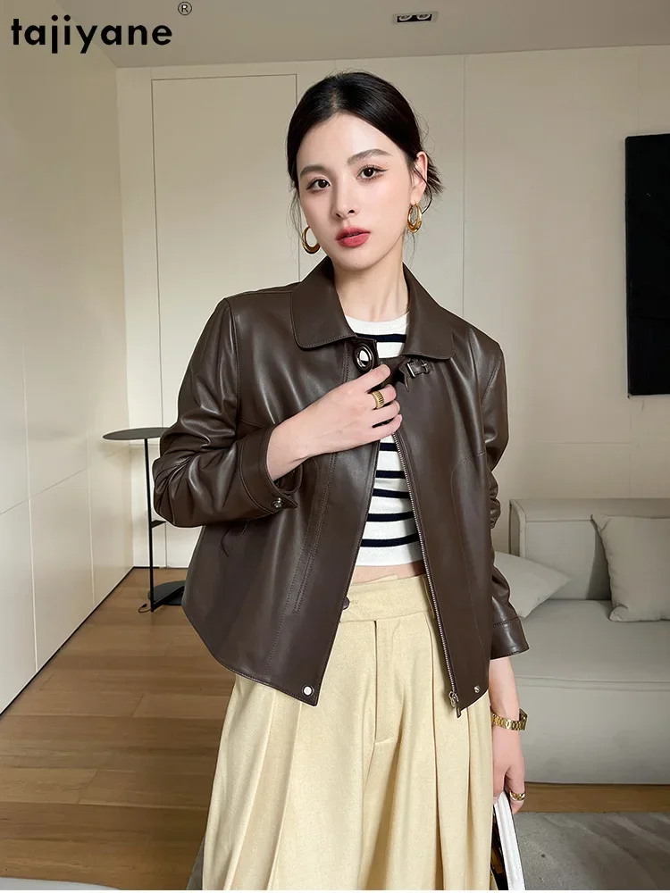 Tajiyane High-end Real Leather Jacket Women Short Fashion Leather Jackets Woman 100% Genuine Sheepskin Coat Roupas Femininas