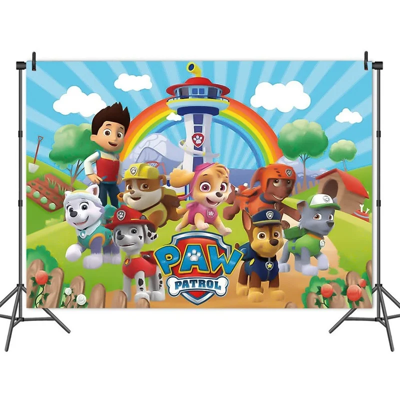 Original paw patrol party background decoration children birthday poster template photography background dog happy partysupplies