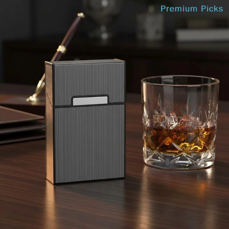 portable1PC Metal Cigarette Case 20 Cigarette Capacity Crush Proof For Daily Commute Outdoor Use Portable cigarette box