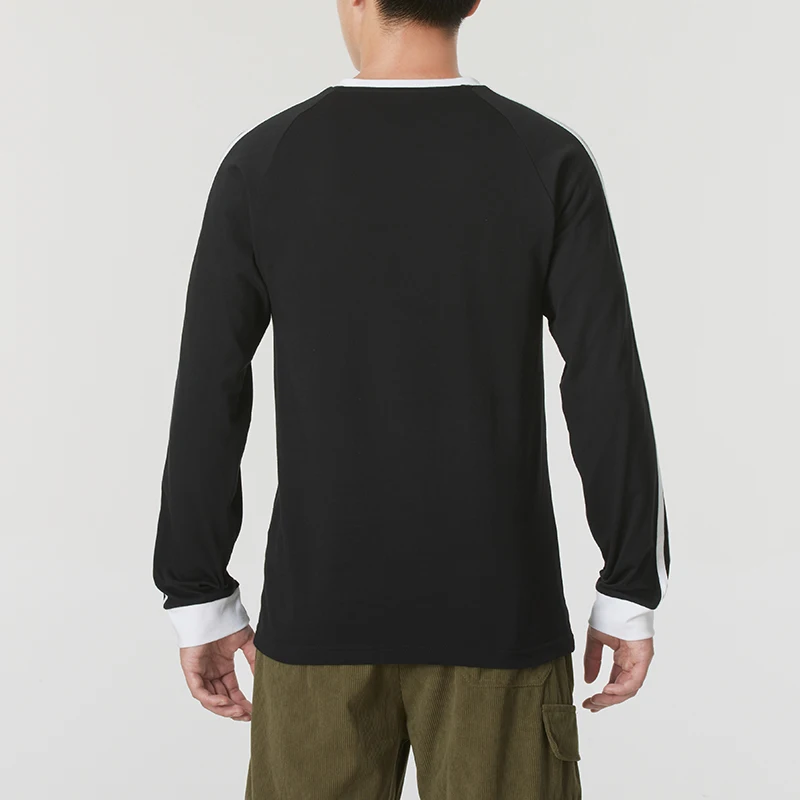 أديداس أوريجينالز للجنسين تي شيرت ملابس رياضية بسيطة وأنيقة قطن قابلة للتنفس بأكمام طويلة رداء علوي غير رسمي Ia4877