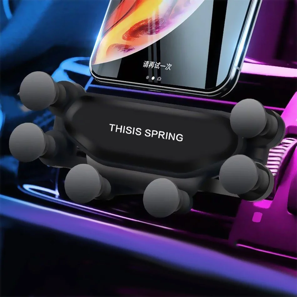 

Universal 6 Points Solid Fold Car Phone Holder Gravity Car Holder For Phone In Car Air Vent Clip Mount Smartphone Holder Stand