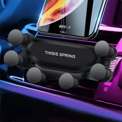 Universal 6 Points Solid Fold Car Phone Holder Gravity Car Holder For Phone In Car Air Vent Clip Mount Smartphone Holder Stand