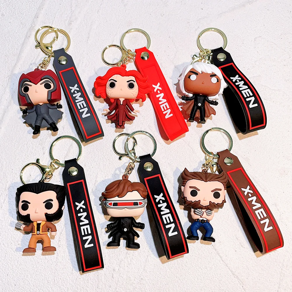 

2024 Cool Cartoon Disney Marvel X-Men Keychain Pendant Fashionable Car Backpack Special Gift for Kids Friend Accessories