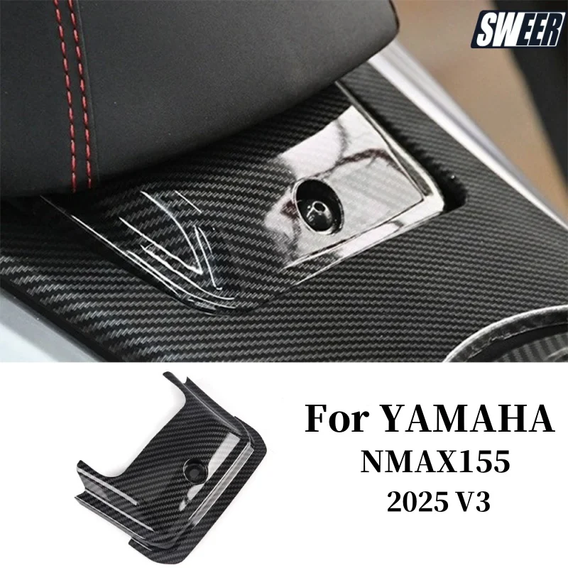 

For Yamaha NMAX155 V3 2025 Motorcycle Modified Seat Cushion Decoration Cover Carbon Fiber Seat Cushion Bracket Cover Accessories