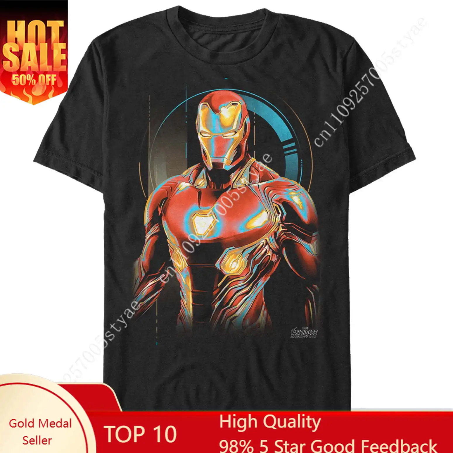 

Men's Marvel Avengers: Infinity War Iron Man Future Graphic Tee Black