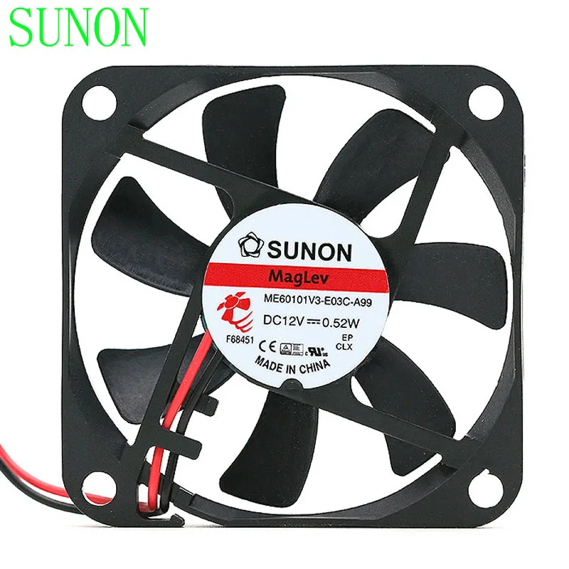 

For Sunon ME60101V3-E03C-A99 6010 60mm slim thickness silent quiet 0.52W 2-wire case cooling fan