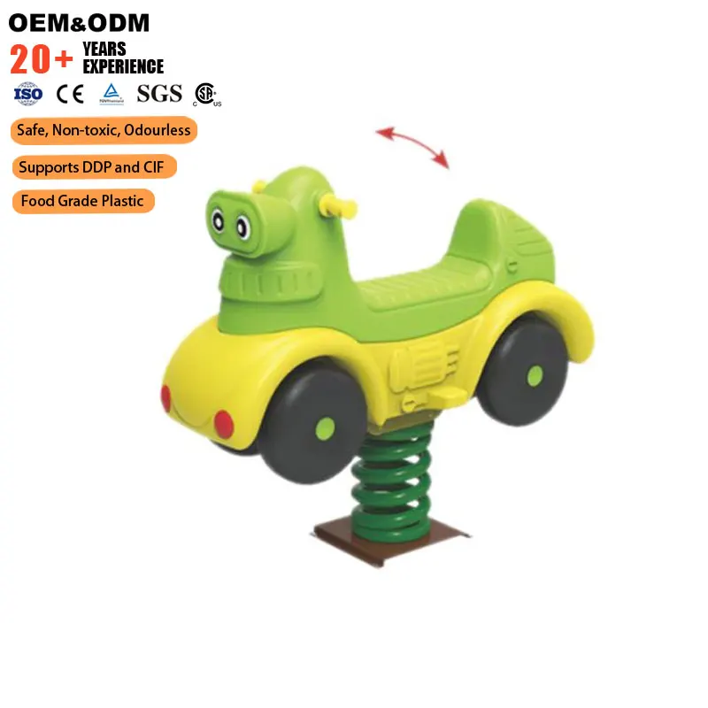High Quality Outdoor Toddler Rocking Horse Single Spring PP Joy Plastic Animal Transportation Kids Playtime Spring Rocker