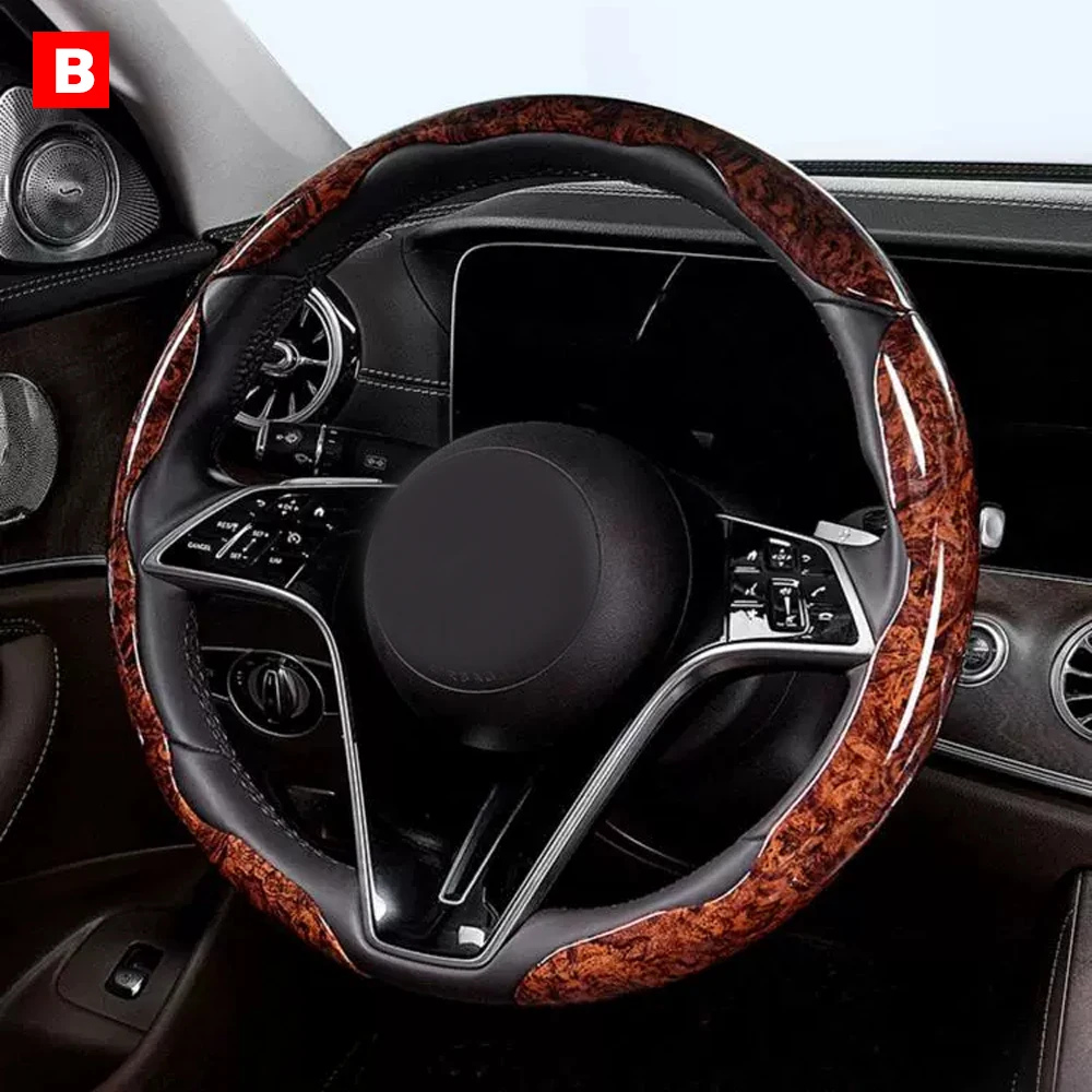 Car Steering Wheel Cover For skoda Octavia 4 a7 a5 5e Kodiaq Superb 3 3v Fabia 2 Rapid Yeti mk3 Kamiq VRS Scala Enyaq rs Emblem