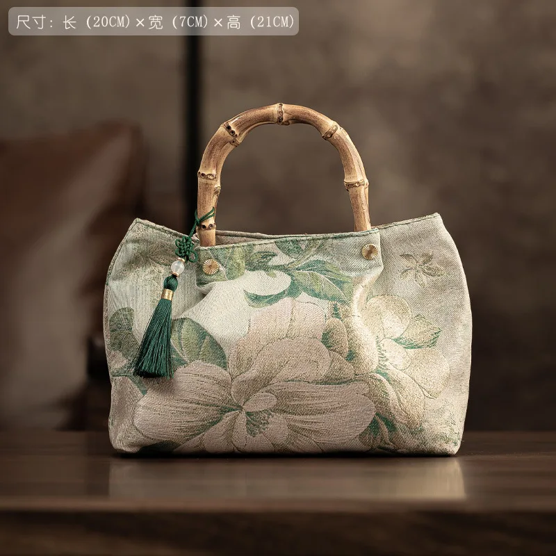 

Artistic embroidery bamboo knot handbag paired with qipao mini handbag 2026 new thin and delicate women's bag wrist bag