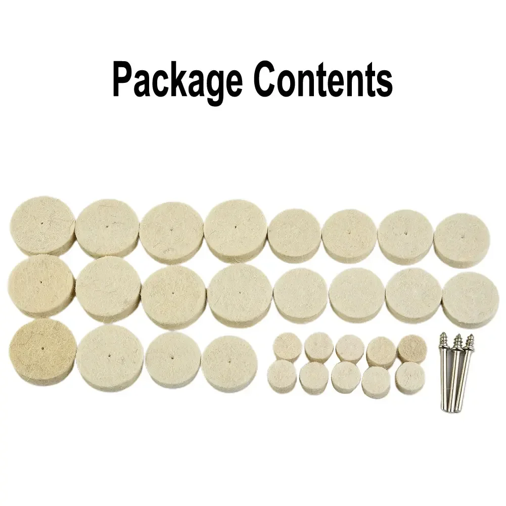 33pcs Buffing Wheel Kit Include Polishing Wheel Wool Felt Connecting Rod Rotary Tool Accessories For Cleaning Polishing