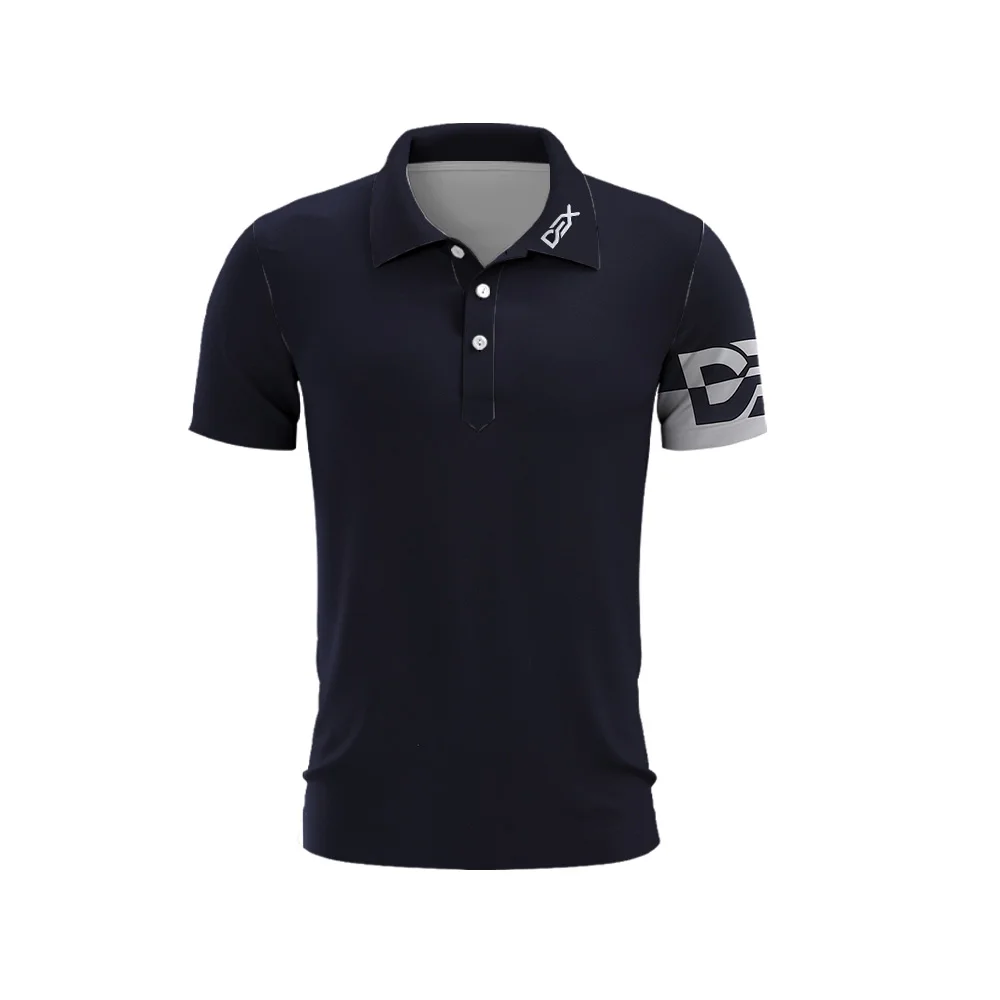 Men\'s Polo Shirt Cuff Logo Design 3D Printing Summer Golf Polo Shirt Top Quick Dry Golf Club Button T-Shirt Polo Shirt