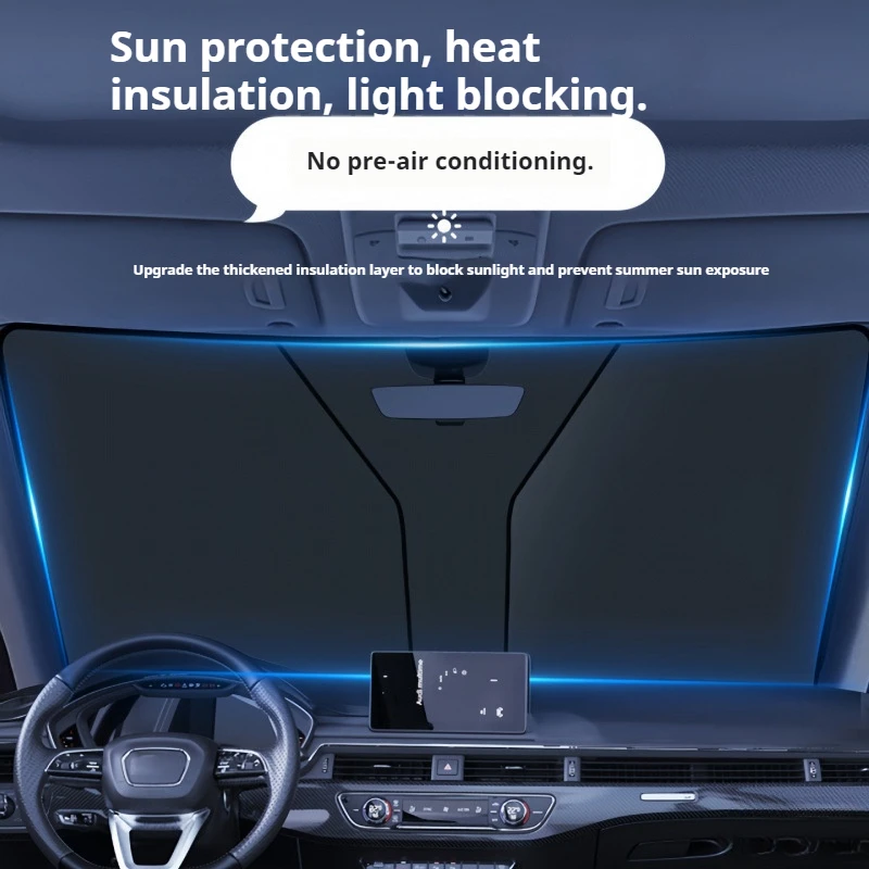 قطع غيار السيارات لكيا EV9 MV 2024 ~ 2025 نافذة السيارة الأمامية الشمس قناع كتل الأشعة فوق البنفسجية عاكس المظلة ظلة حامي غطاء