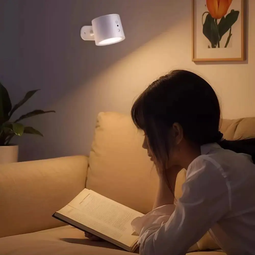 Magnetic Rechargeable Reading Light Non-Flickering LED Eye-Friendly Wall Sconce Adjustable Angles Detachable Design