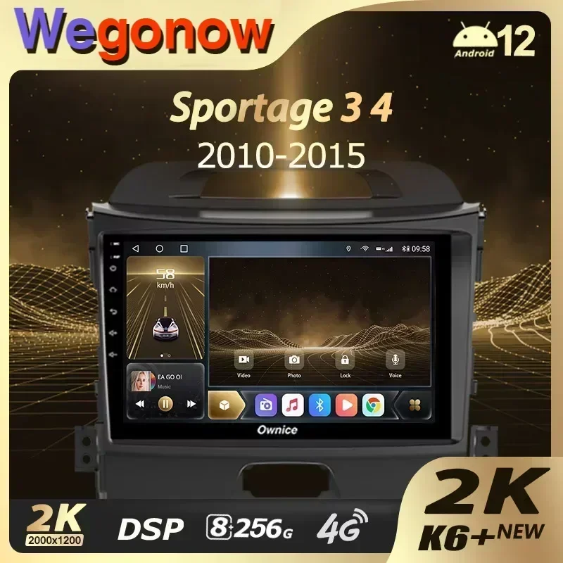 Ownice K6+ 2K for Kia Sportage 3 SL 2010 - 2016 Car Radio Multimedia Video Player Navigation Stereo GPS Android 12 No 2din Dvd